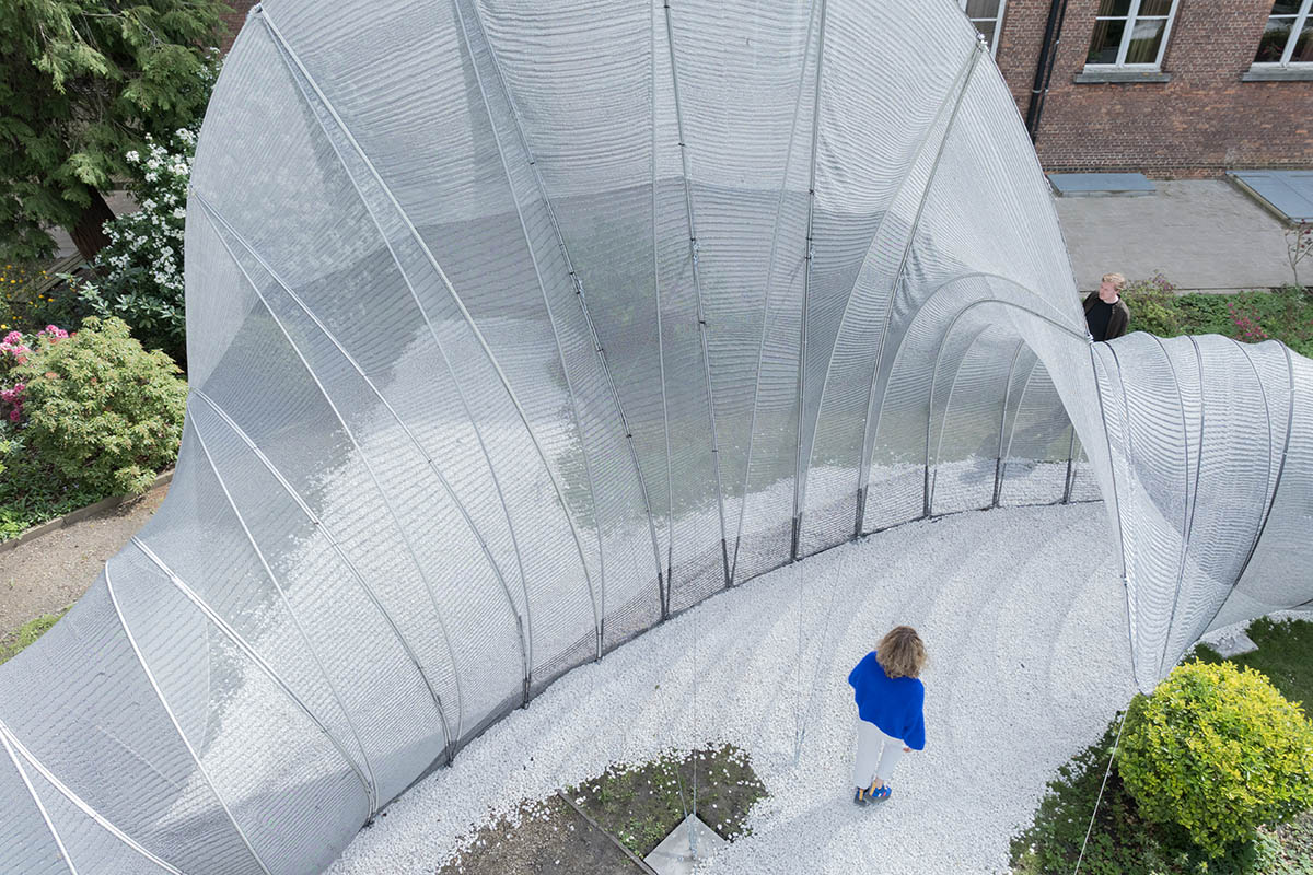 SO-IL creates passage made from 3D knit textile for Bruges Triennial 2024