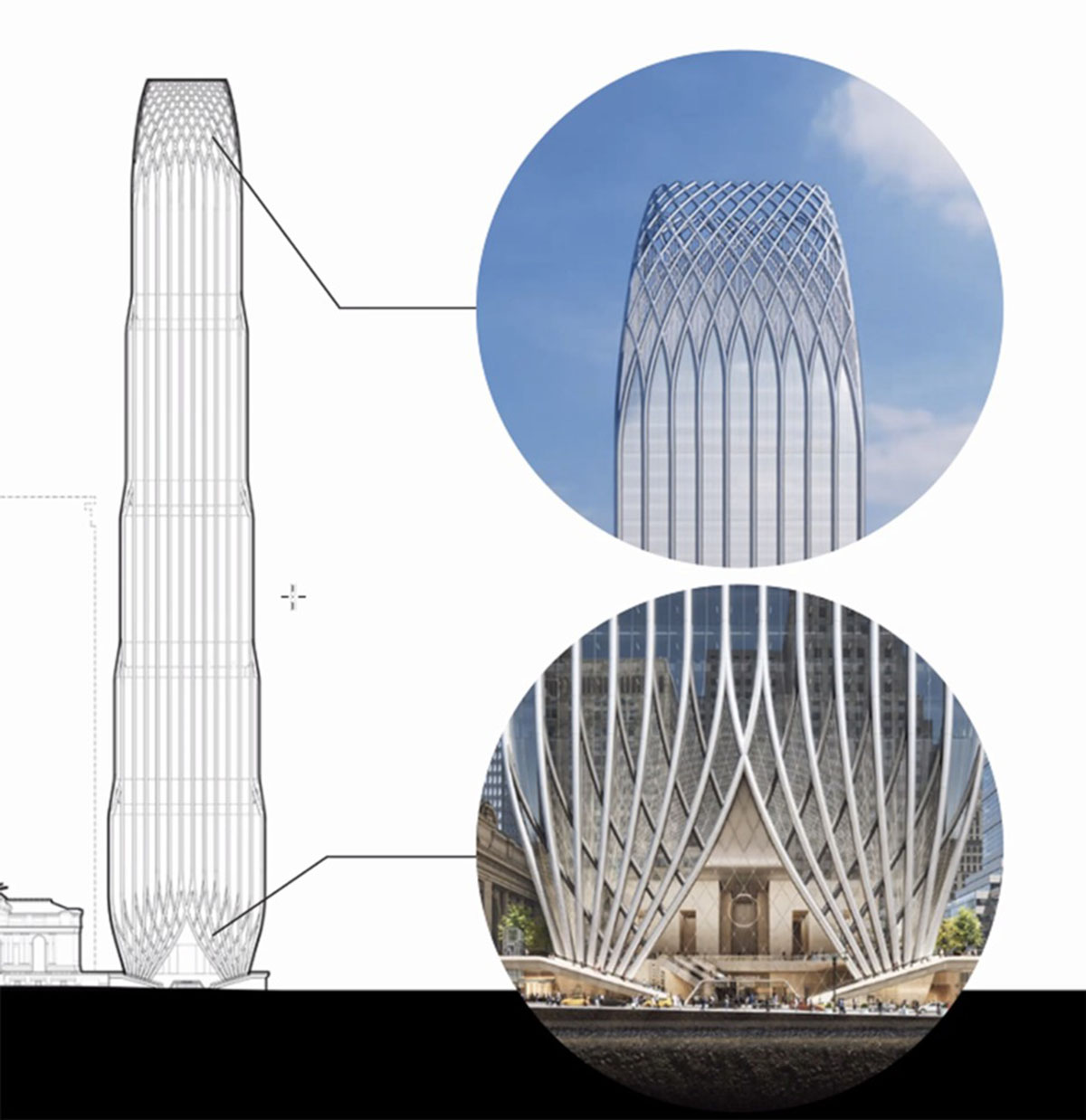 SOM reveals design for 83-storey tower to replace Trump's Grand Central Hyatt in Midtown Manhattan