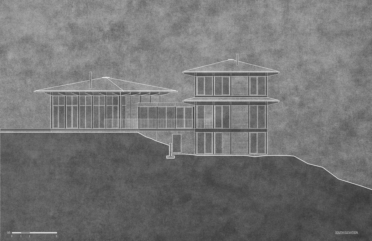 Alain Carle Architecte completes Rolo House on rocky mountains to observe landscape in Quebec