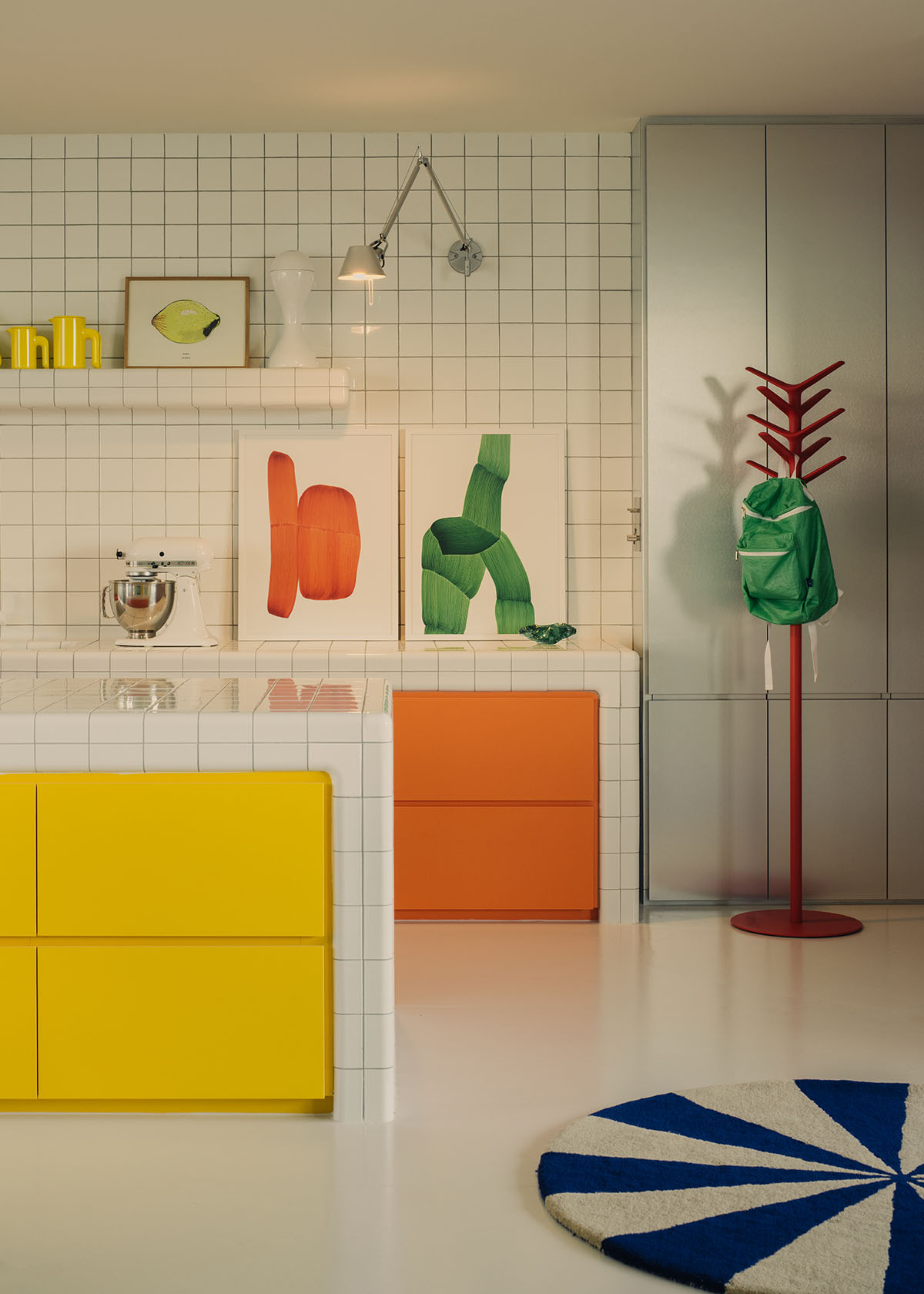 SPARK redesigns brutalist apartment with geometric and colorful objects in Singapore