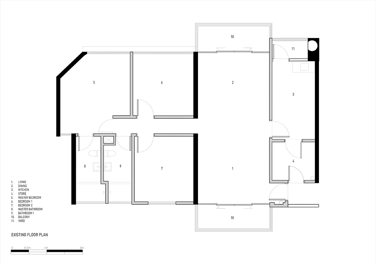 SPARK redesigns brutalist apartment with geometric and colorful objects in Singapore