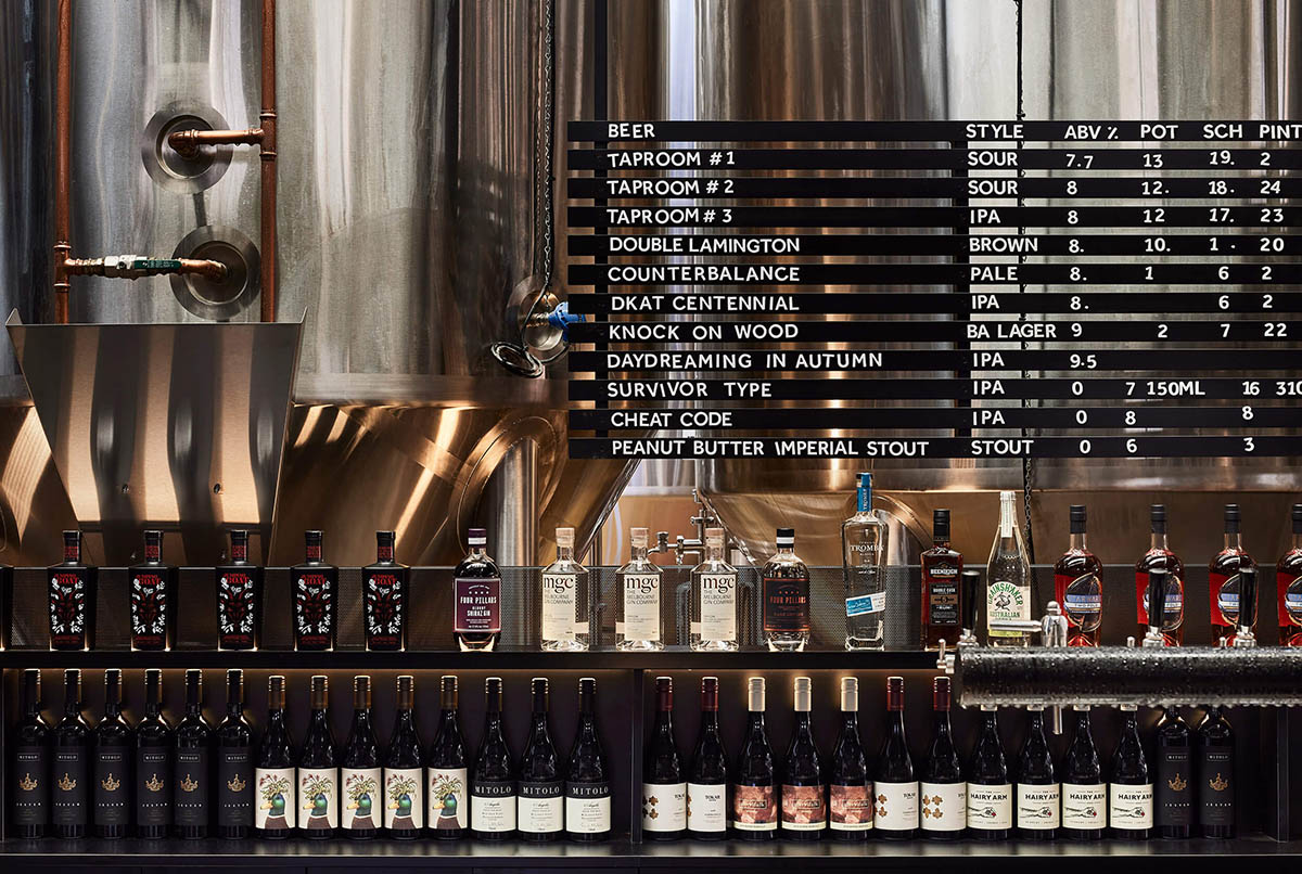 Splinter Society reflects the art of quality craft beer with dark tones within taproom in Glen Iris
