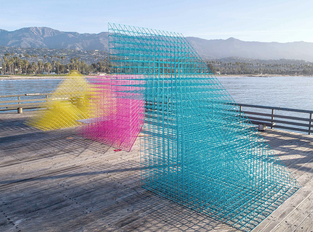 Three matrix pavilions by SPORTS are scattered in different parts of Santa Barbara