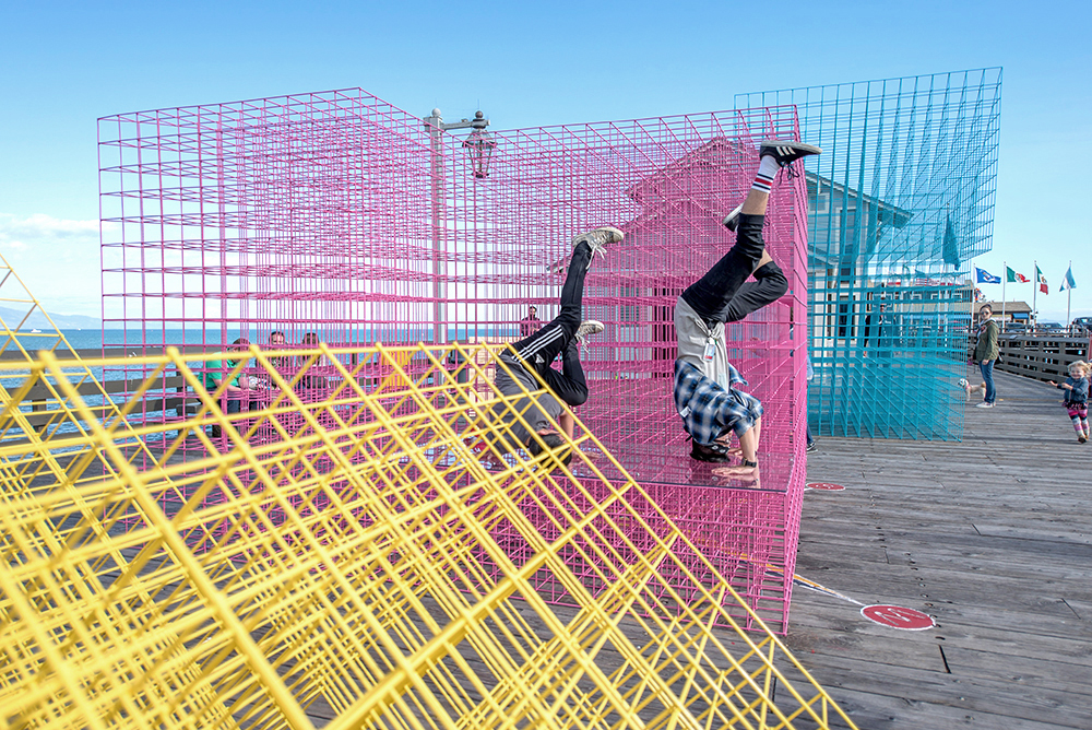 Three matrix pavilions by SPORTS are scattered in different parts of Santa Barbara