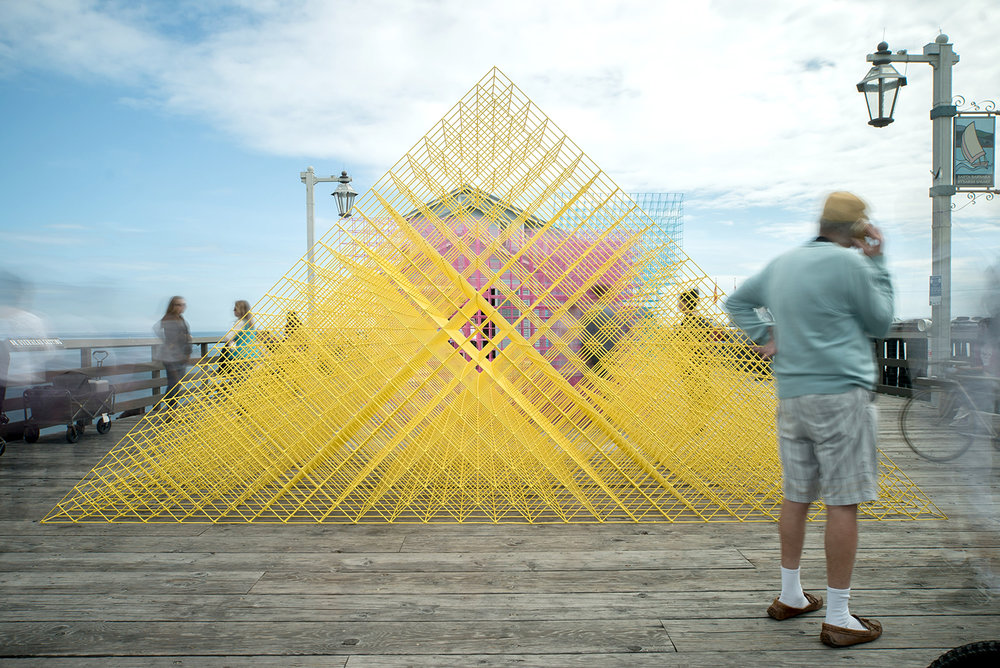 Three matrix pavilions by SPORTS are scattered in different parts of Santa Barbara