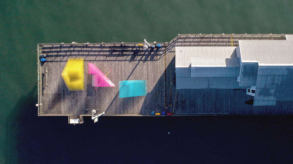 Three matrix pavilions by SPORTS are scattered in different parts of Santa Barbara
