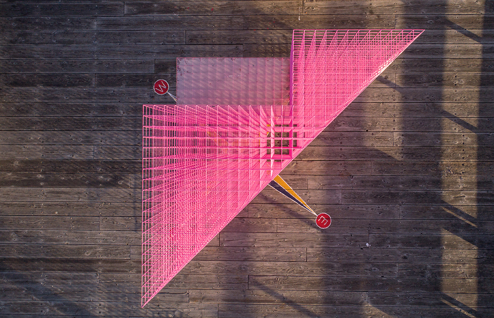 Three matrix pavilions by SPORTS are scattered in different parts of Santa Barbara