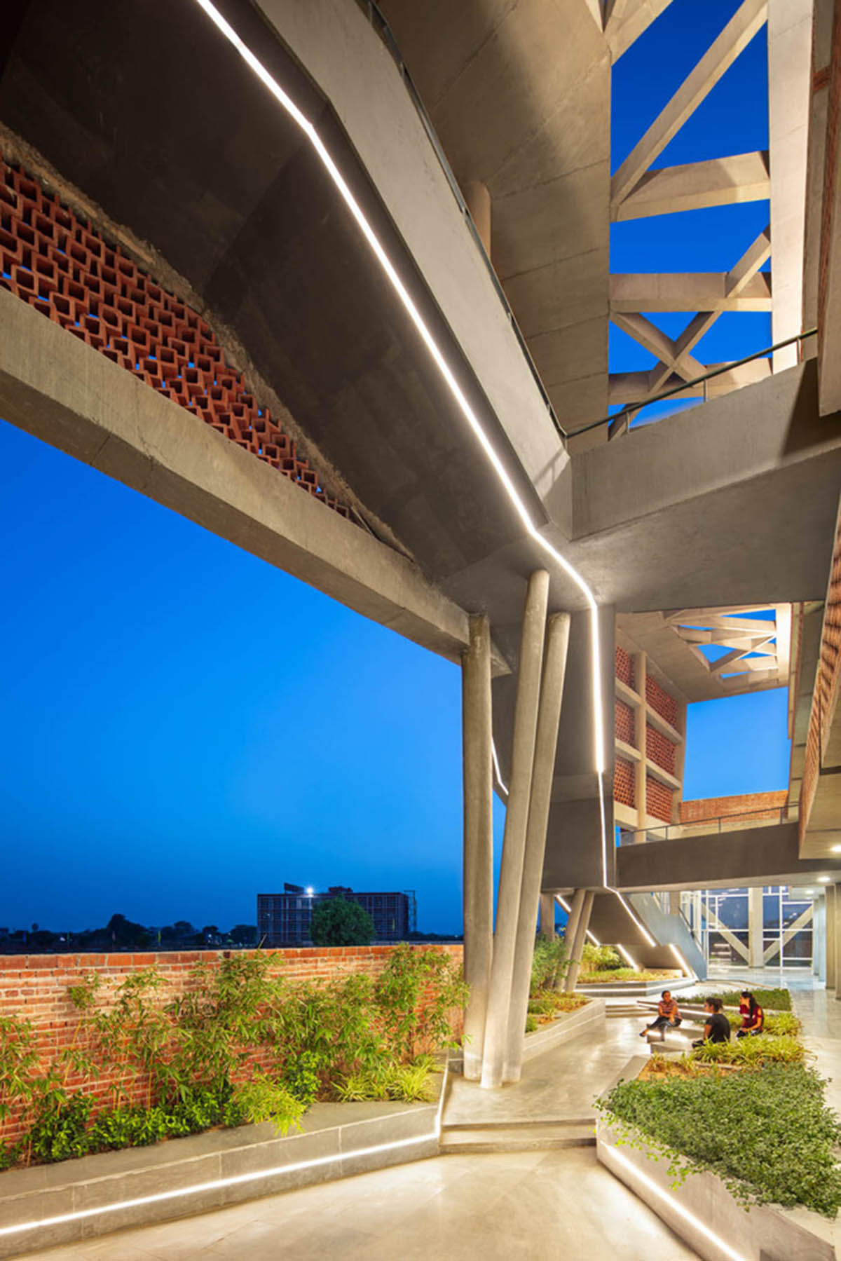 Zero Energy Design Lab built girls' hostel featuring free-standing façade in Gurugram, India