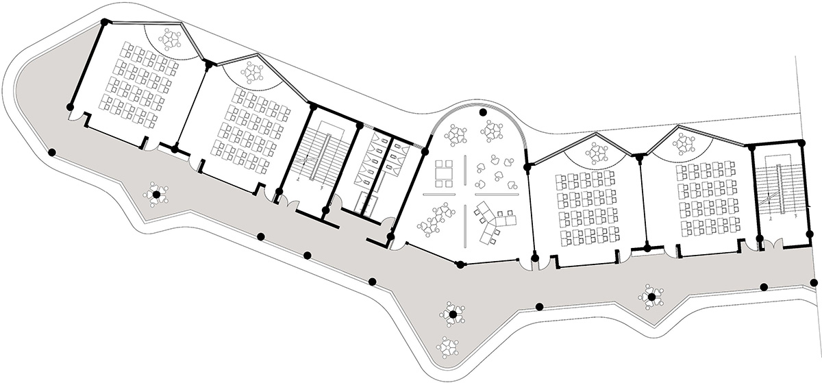 BAU Brearley Architects+Urbanists completes Chonggu Experimental School with curved slabs 