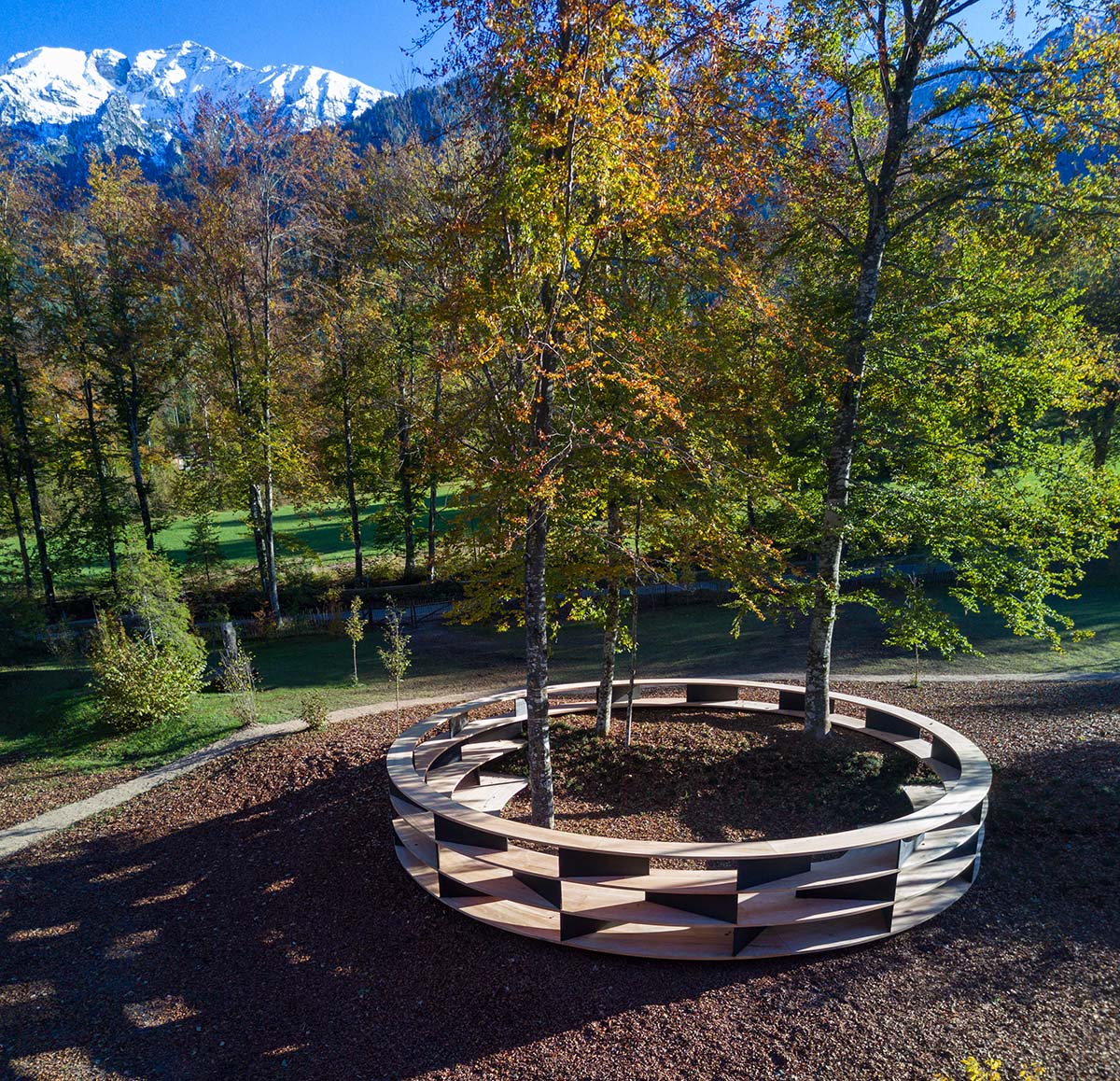 Stefano Boeri designs circular wooden tree-room in Borgo Valsugana, Italy