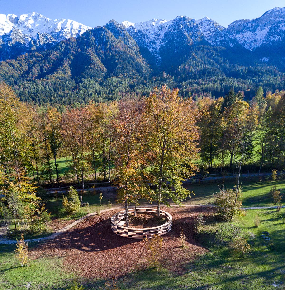 Stefano Boeri designs circular wooden tree-room in Borgo Valsugana, Italy