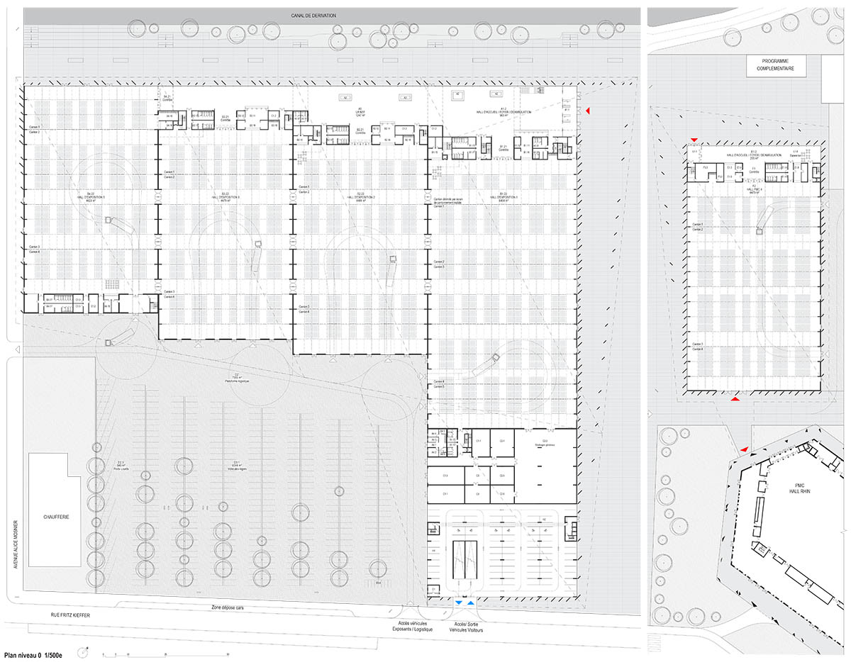 Kengo Kuma and Associates designs Strasbourg Exhibition Park with wooden vertical elements in France