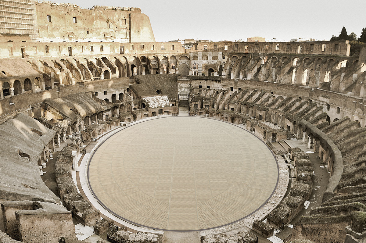 Images revealed for Rome's Colosseum arena that will feature retractable floor