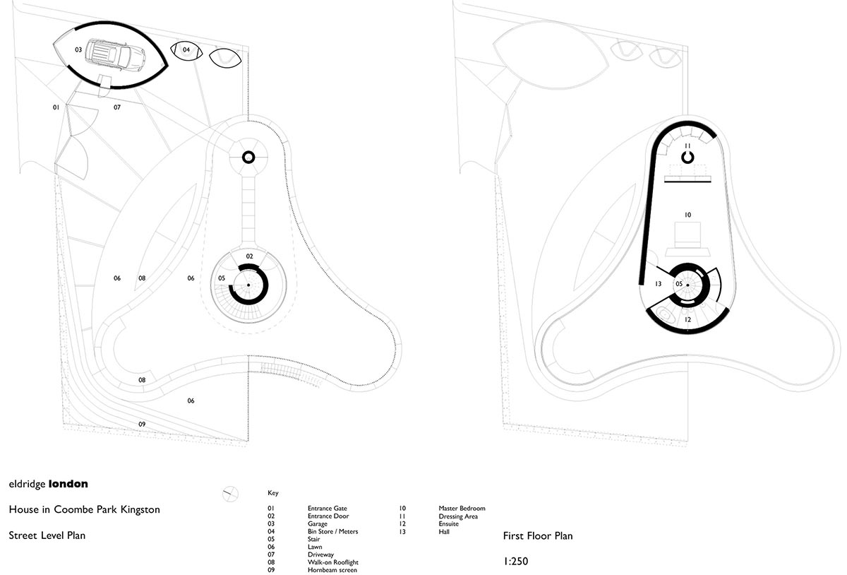 Elegant details and trefoil-shaped garden form this family house by Eldridge London in Coombe Park