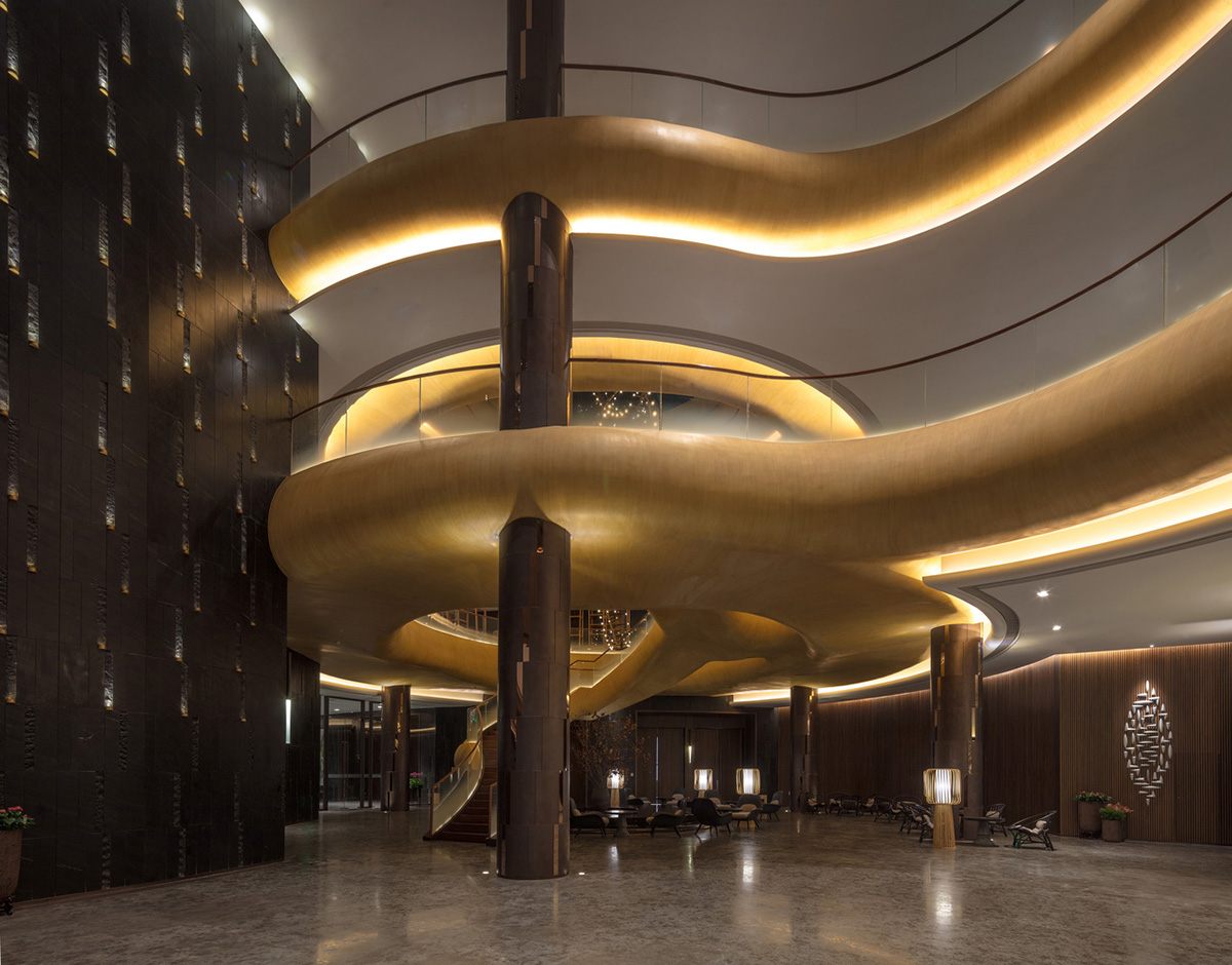 Bulbous-formed bamboo elements form this organic resort designed by JADE+QA & Stylus Studio