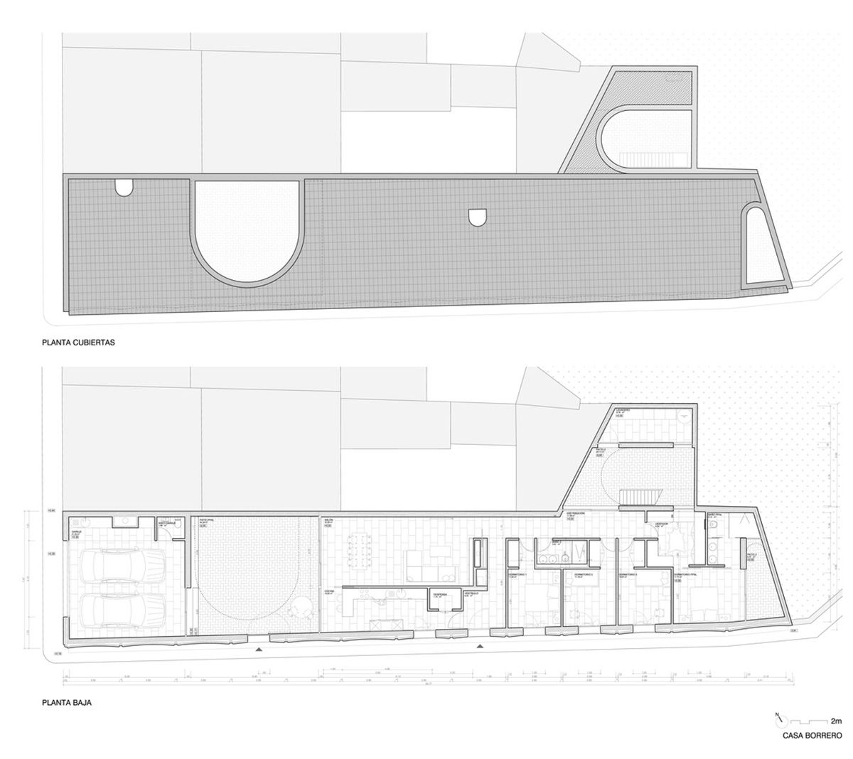 Studio Wet creates single linear space for a fortress-like family house in small village of Spain