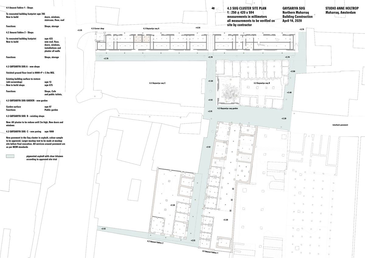 Studio Anne Holtrop redesigns Muharraq's oldest market with irregular concrete pieces in Bahrain 