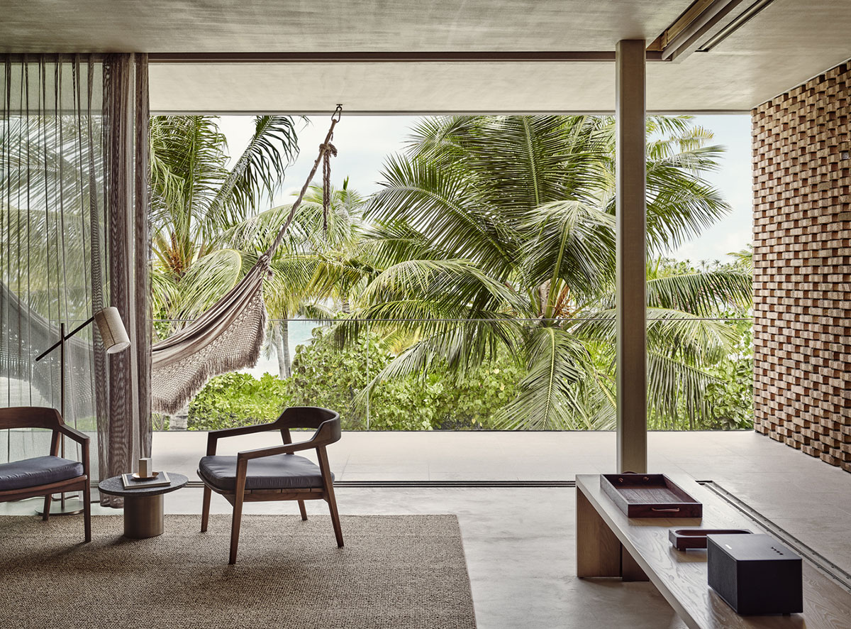 Studio MK27 completes Patina Maldives Hotel with earth-toned palette disappearing in sand