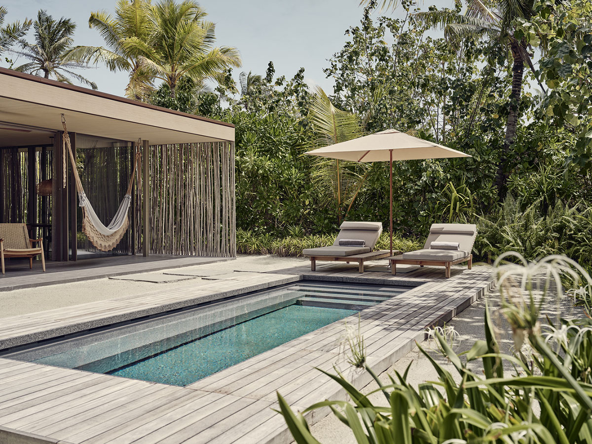 Studio MK27 completes Patina Maldives Hotel with earth-toned palette disappearing in sand