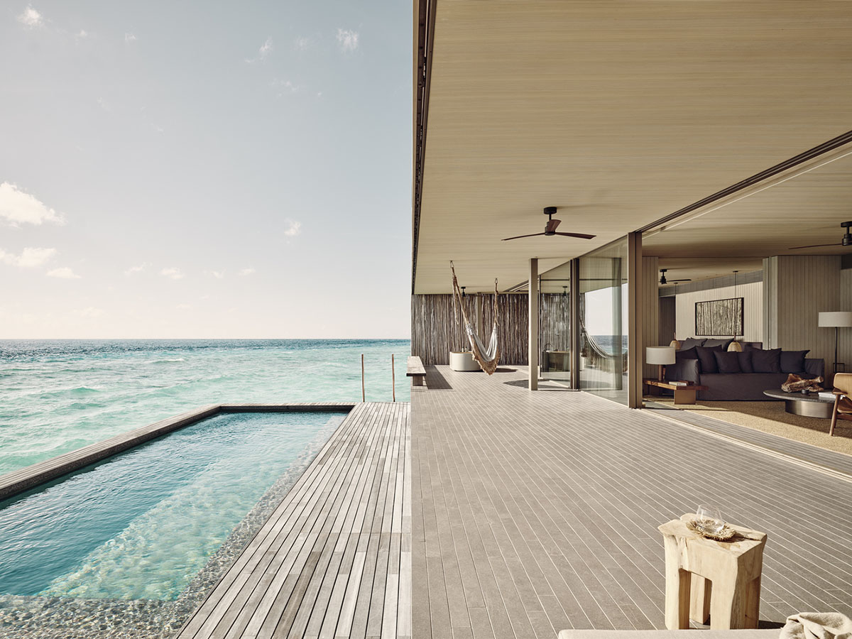 Studio MK27 completes Patina Maldives Hotel with earth-toned palette disappearing in sand