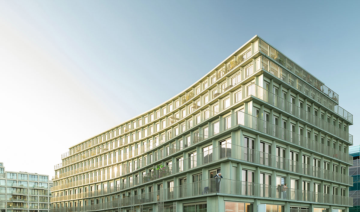 Studioninedots completes social housing featuring staggered balconies in Amsterdam waterfront