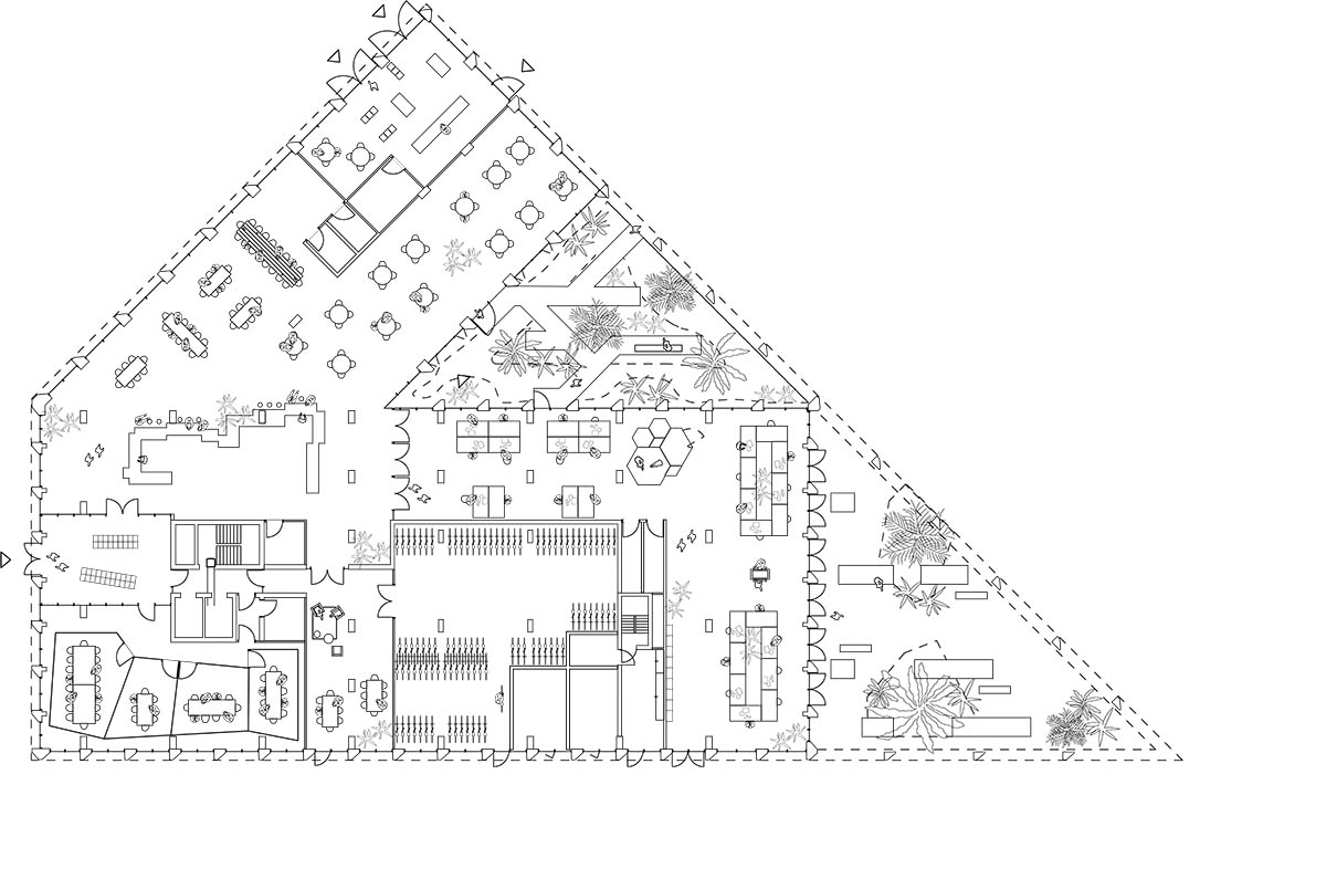 Studioninedots built soft red concrete residential tower in Almere