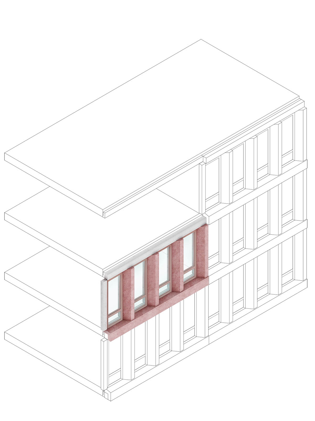 Studioninedots built soft red concrete residential tower in Almere