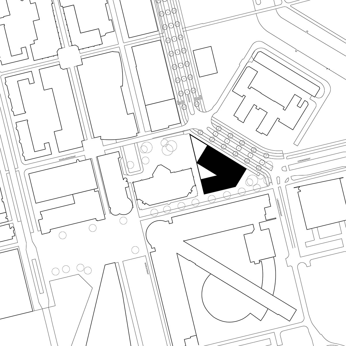 Studioninedots built soft red concrete residential tower in Almere