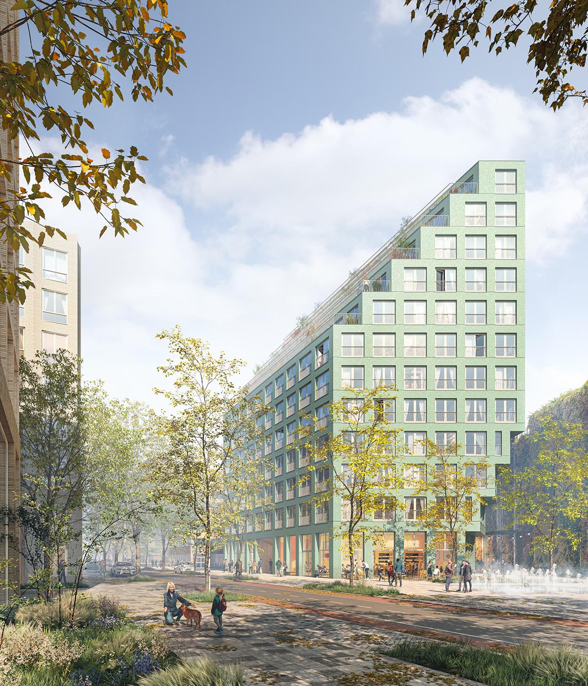 Studioninedots reveals design for a new housing block in Hyde Park