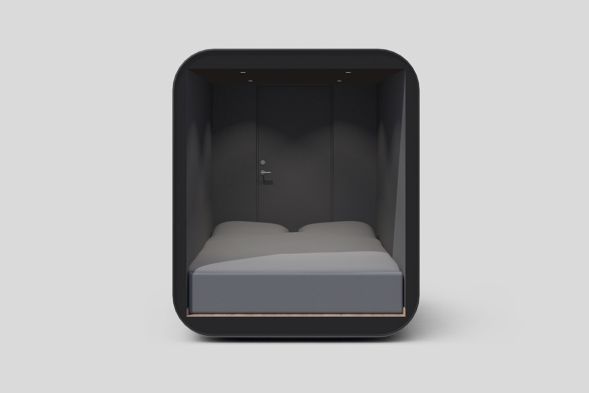 Livit created mini detached home office in black tint glass that can be installed in your backyard