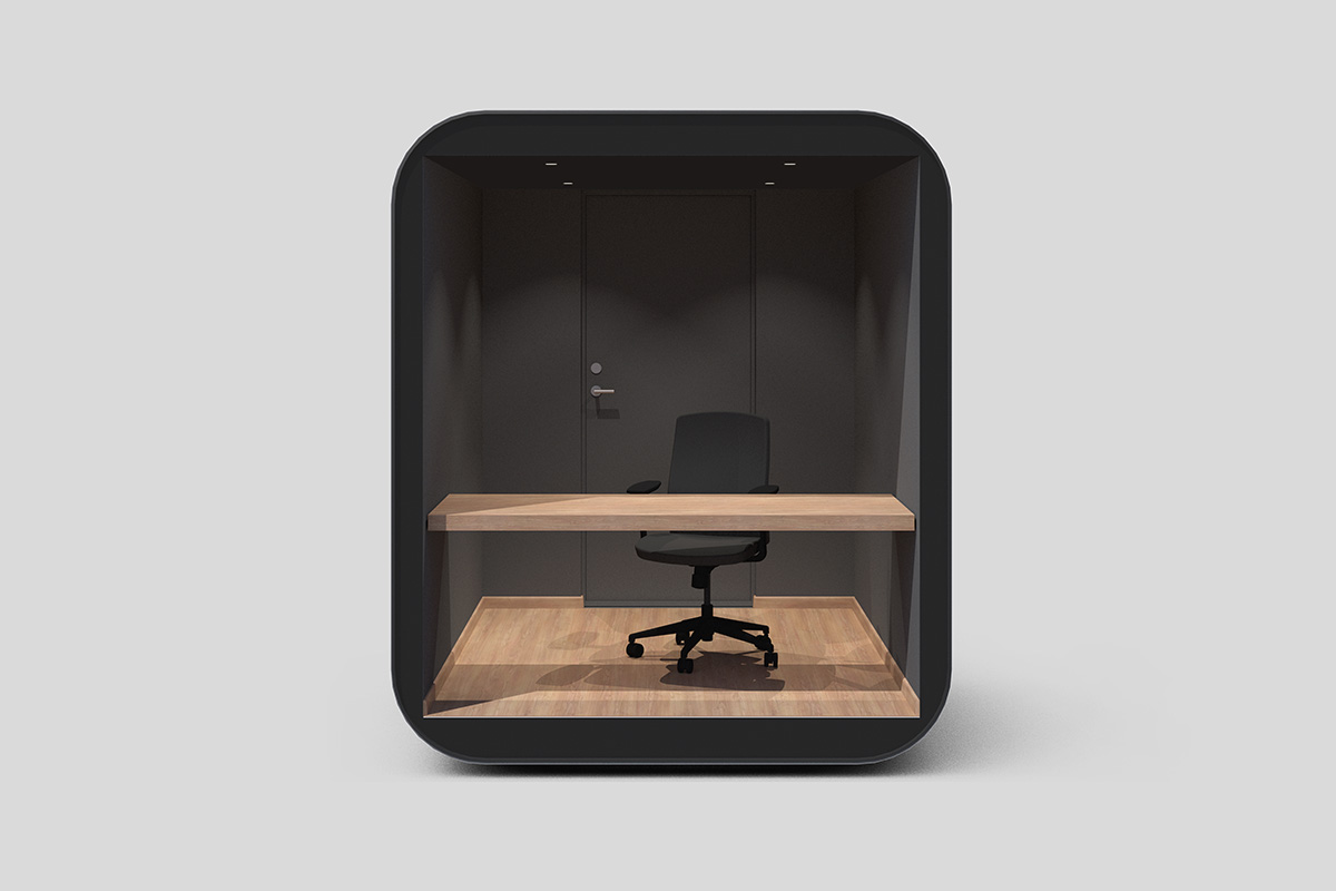 Livit created mini detached home office in black tint glass that can be installed in your backyard