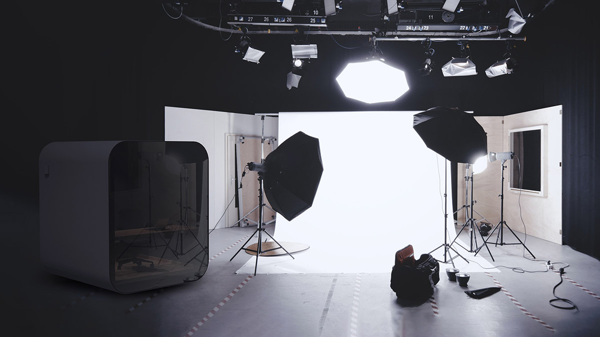 Livit created mini detached home office in black tint glass that can be installed in your backyard