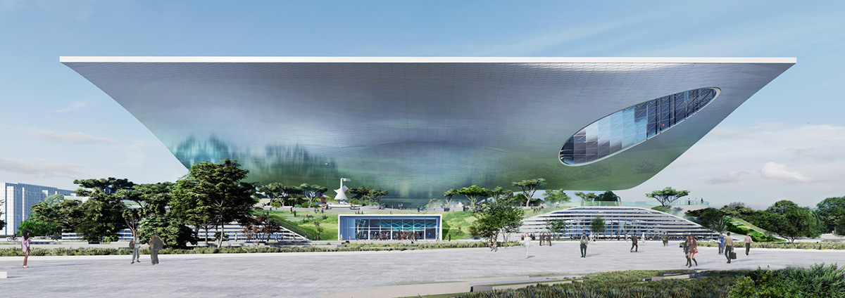 Coop Himmelb(l)au designs floating and sculpture-like Science and Technology Museum For Xingtai