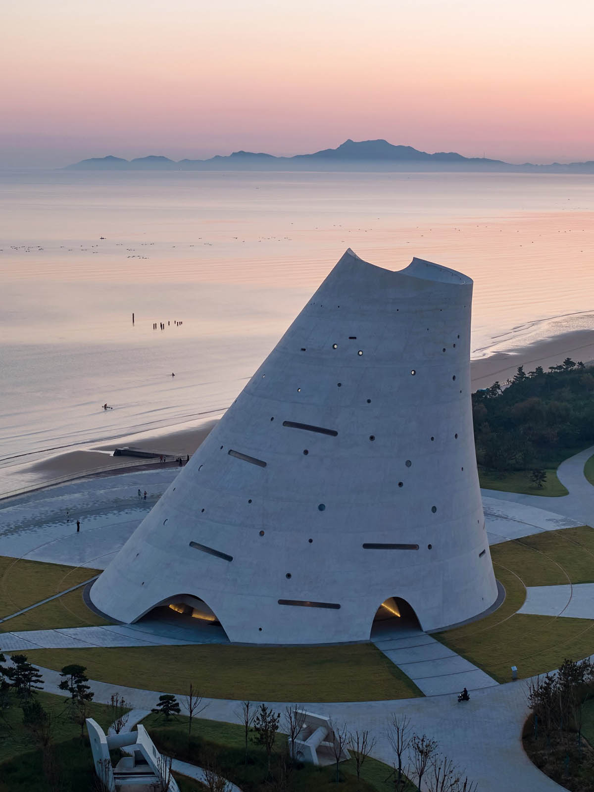 OPEN Architecture completes double-shell concrete Sun Tower in Yantai