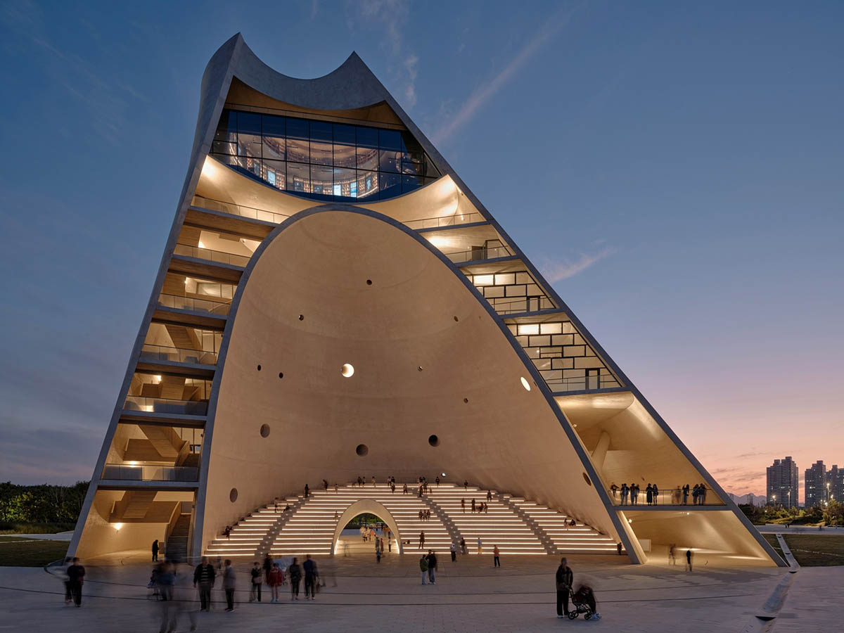 OPEN Architecture completes double-shell concrete Sun Tower in Yantai