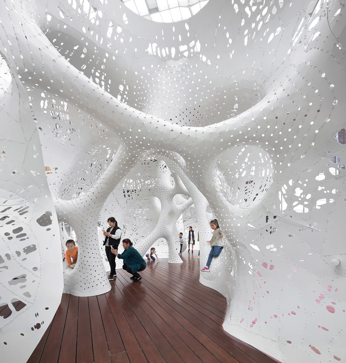 THEVERYMANY's giant spheroids land on the plaza of the Suzhou Center in China
