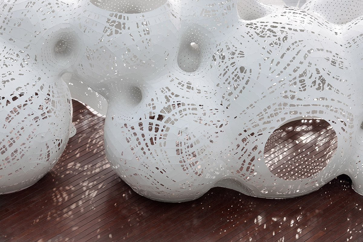 THEVERYMANY's giant spheroids land on the plaza of the Suzhou Center in China