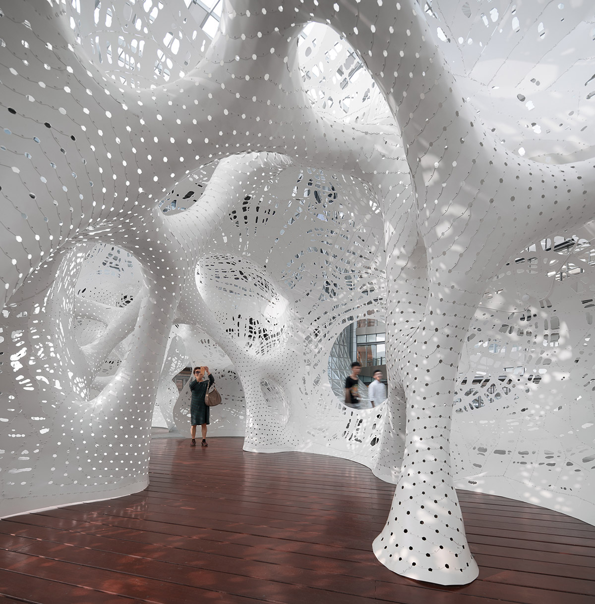 THEVERYMANY's giant spheroids land on the plaza of the Suzhou Center in China