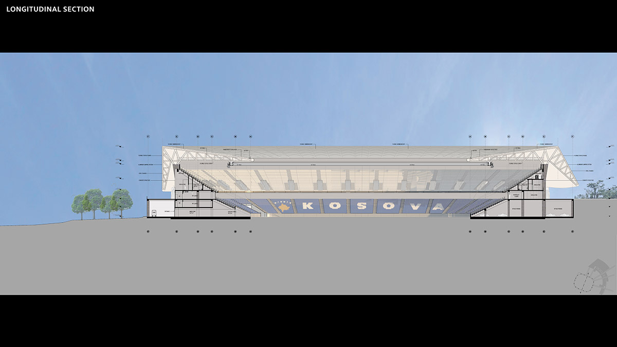 Tabanlioglu Architects unveils new Kosovo National Stadium wrapped by flexible and folded skin