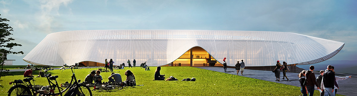 Tabanlioglu Architects unveils new Kosovo National Stadium wrapped by flexible and folded skin