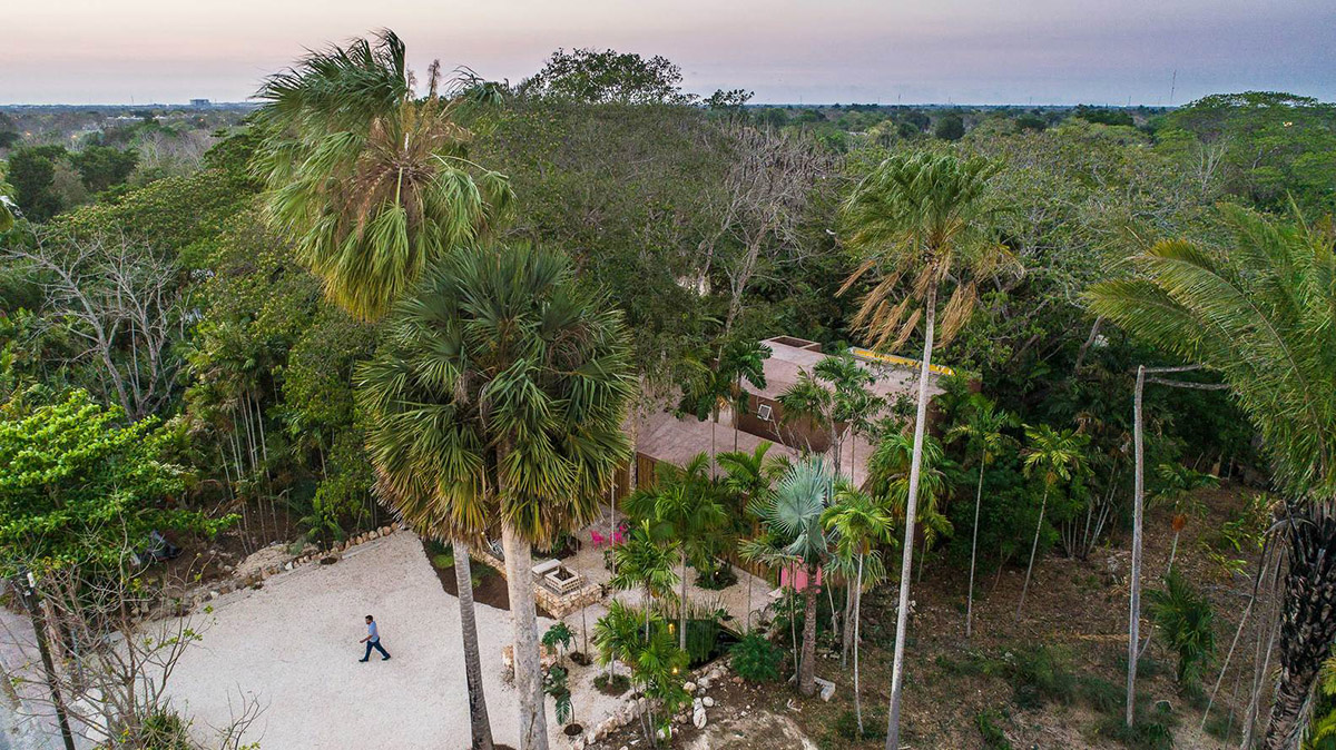 TACO completes this homelike and pinkish workshop studio in a lush green of Yucatan Peninsula