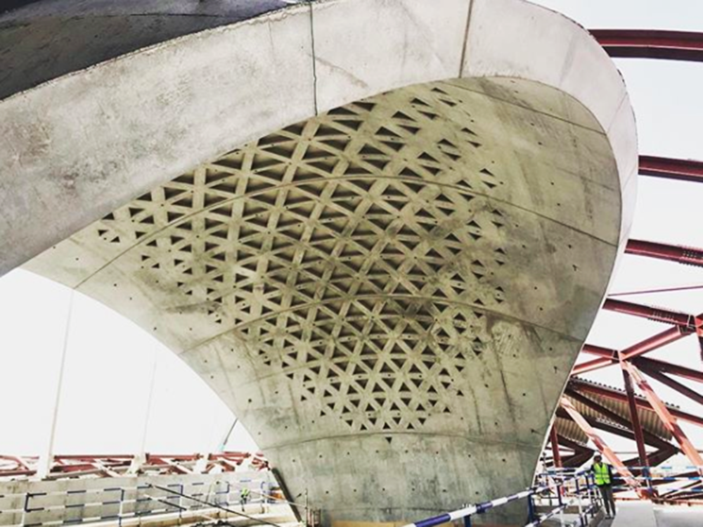 Zaha Hadid Architects' Bee'ah Headquarters Takes Shape In UAE