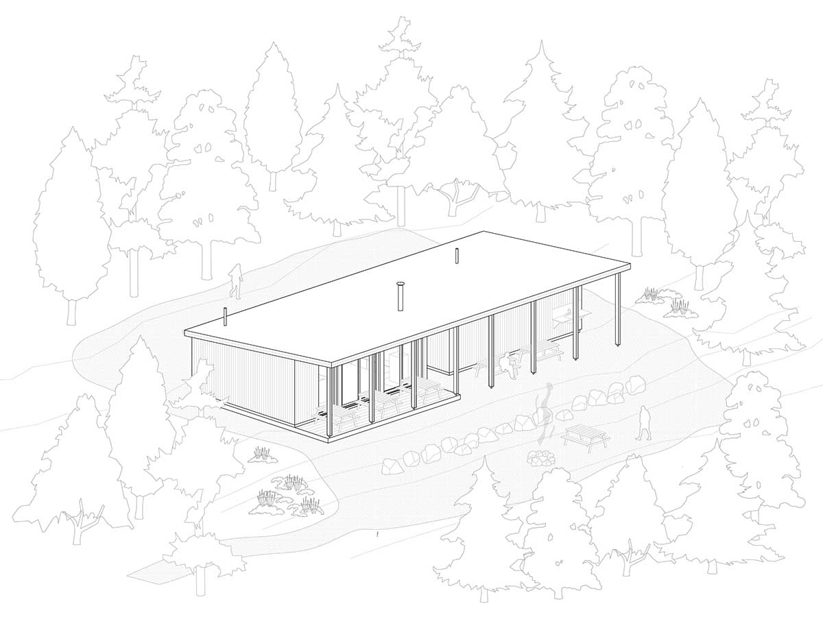 Atelier L’Abri built a set of wooden cabins for campers and hikers in the Canadian forest 