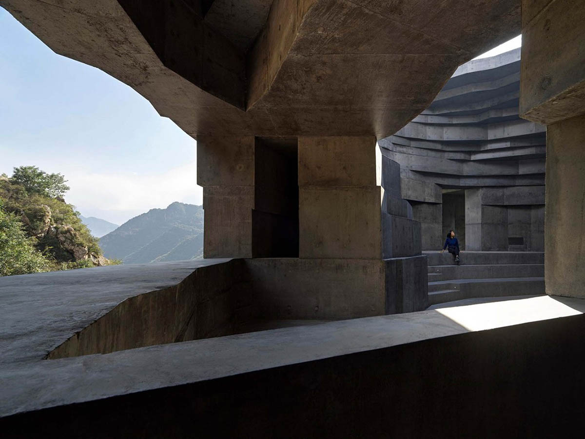 OPEN Architecture designs monolithic rock-like open-air concert hall in the north of Beijing