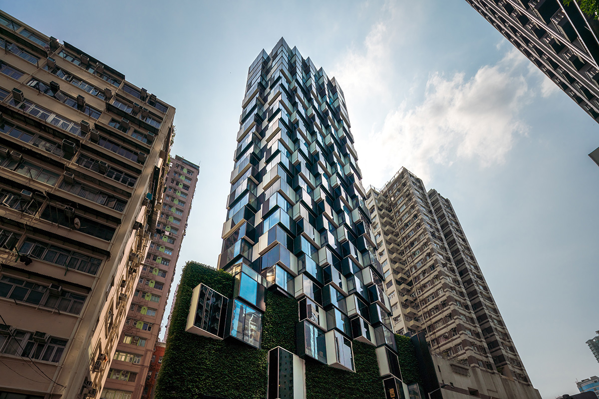 Aedas completes hotel tower with irregular protrusions in Hong Kong