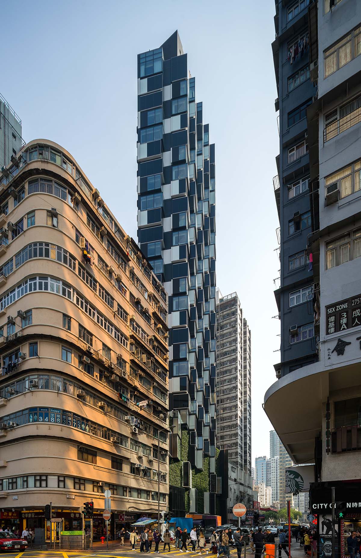 Aedas completes hotel tower with irregular protrusions in Hong Kong