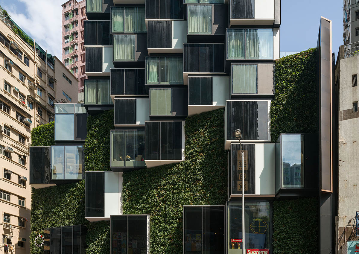 Aedas completes hotel tower with irregular protrusions in Hong Kong