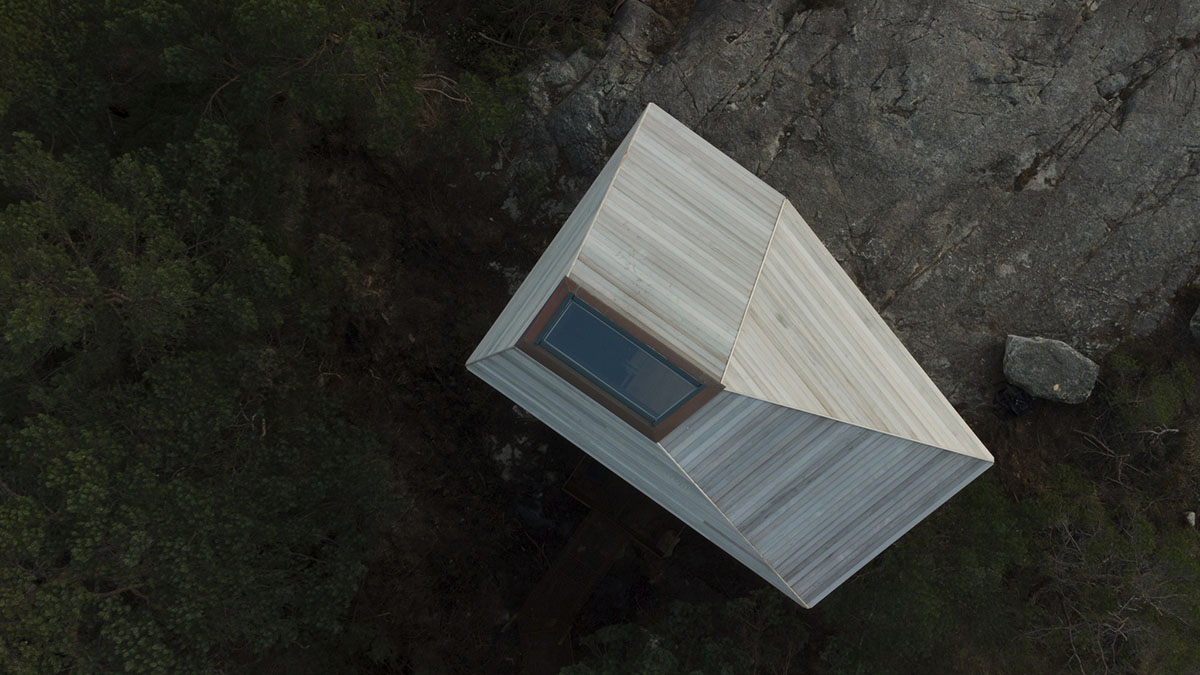 Snøhetta and Vipp built nest-like cabins giving 