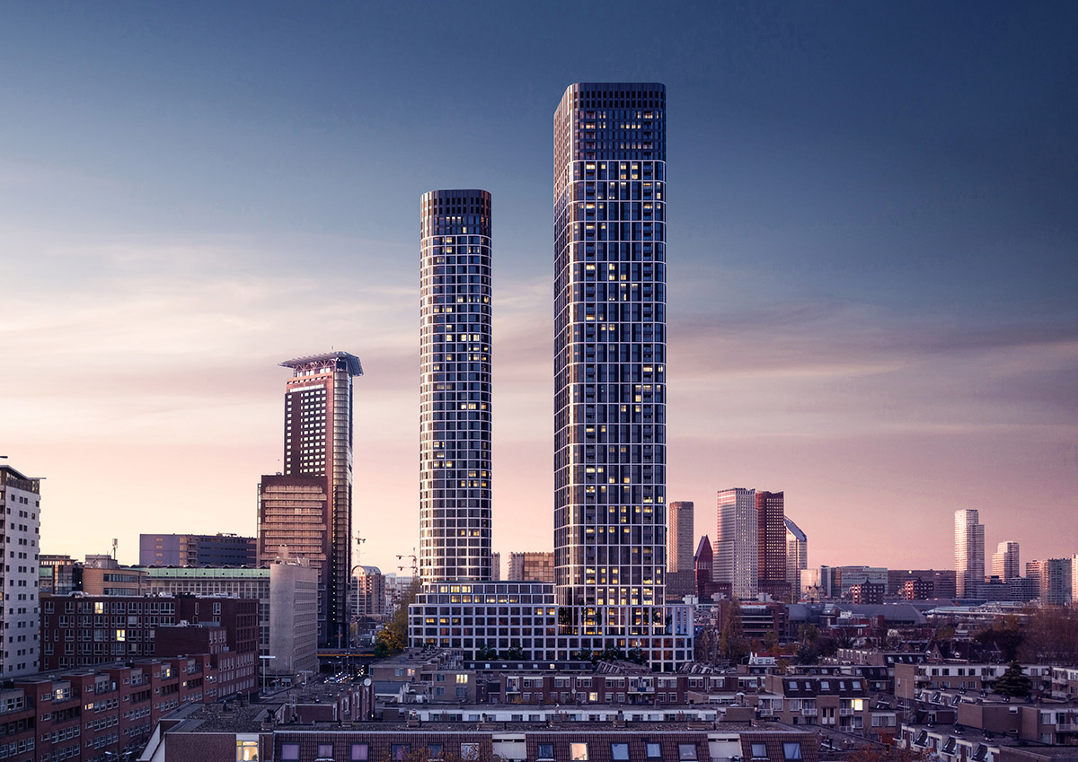 Mecanoo представляет проект ансамбля The Grace Tower, который станет самым высоким высотным зданием в Гааге 
