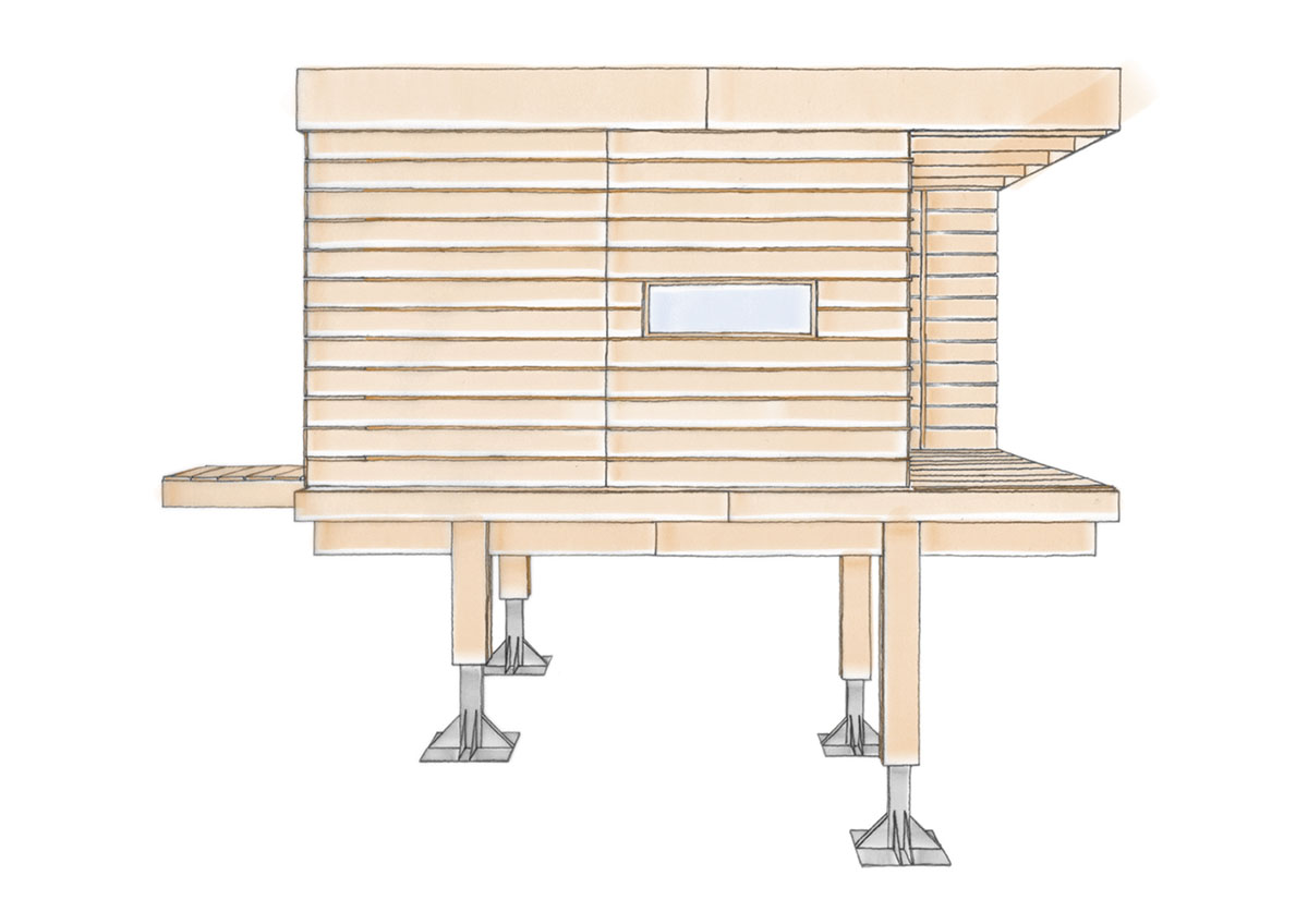 The Hermitage cabin is entirely built from wood as a space for contemplation on Trebbia Valley, Italy